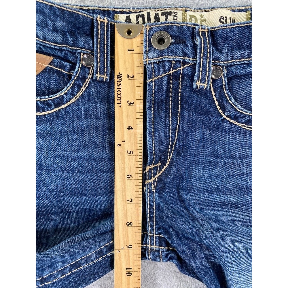 ARIAT Denim B5 Slim Jeans Boys Sz 12 Med Wash Adjustable Waist Western Wear - Picture 3 of 13